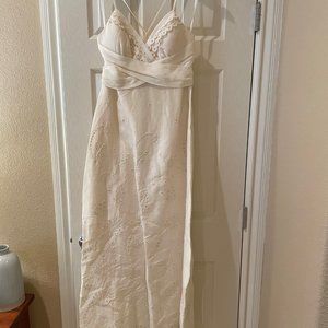 Bhldn Wedding Dress Size 4 Ivory Eyelet - image 1